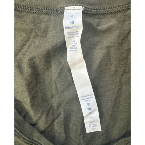 Lululemon Green Knot A Problem Long Sleeve Tie Front Top Dark Olive Sz 6 EUC - Picture 3 of 8